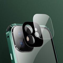 Four-corner Shockproof Anti-peeping Magnetic Metal Frame Double-sided Tempered Glass Case, For iPhone 11 Pro Max, For iPhone 12, For iPhone 11 Pro, For iPhone 12 Pro, For iPhone 12 Pro Max