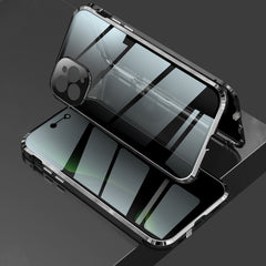 Four-corner Shockproof Anti-peeping Magnetic Metal Frame Double-sided Tempered Glass Case, For iPhone 11 Pro Max, For iPhone 12, For iPhone 11 Pro, For iPhone 12 Pro, For iPhone 12 Pro Max