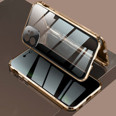 Four-corner Shockproof Anti-peeping Magnetic Metal Frame Double-sided Tempered Glass Case, For iPhone 11 Pro Max, For iPhone 12, For iPhone 11 Pro, For iPhone 12 Pro, For iPhone 12 Pro Max