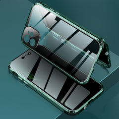Four-corner Shockproof Anti-peeping Magnetic Metal Frame Double-sided Tempered Glass Case, For iPhone 11 Pro Max, For iPhone 12, For iPhone 11 Pro, For iPhone 12 Pro, For iPhone 12 Pro Max
