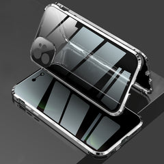 Four-corner Shockproof Anti-peeping Magnetic Metal Frame Double-sided Tempered Glass Case, For iPhone 11 Pro Max, For iPhone 12, For iPhone 11 Pro, For iPhone 12 Pro, For iPhone 12 Pro Max