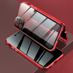 Four-corner Shockproof Anti-peeping Magnetic Metal Frame Double-sided Tempered Glass Case, For iPhone 11 Pro Max, For iPhone 12, For iPhone 11 Pro, For iPhone 12 Pro, For iPhone 12 Pro Max
