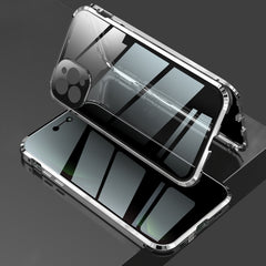 Four-corner Shockproof Anti-peeping Magnetic Metal Frame Double-sided Tempered Glass Case, For iPhone 11 Pro Max, For iPhone 12, For iPhone 11 Pro, For iPhone 12 Pro, For iPhone 12 Pro Max