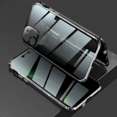 Four-corner Shockproof Anti-peeping Magnetic Metal Frame Double-sided Tempered Glass Case, For iPhone 11 Pro Max, For iPhone 12, For iPhone 11 Pro, For iPhone 12 Pro, For iPhone 12 Pro Max