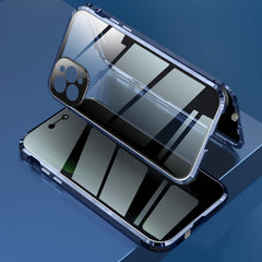 Four-corner Shockproof Anti-peeping Magnetic Metal Frame Double-sided Tempered Glass Case, For iPhone 11 Pro Max, For iPhone 12, For iPhone 11 Pro, For iPhone 12 Pro, For iPhone 12 Pro Max