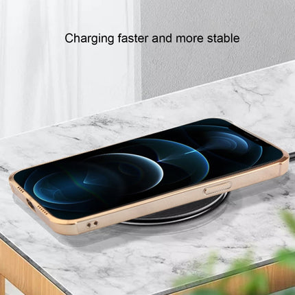 Straight Side Laser Plating Full Coverage Clear TPU Shockproof Magsafe Case, For iPhone 12 Pro Max