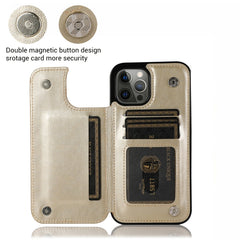 Butterflies Flowers Double Buckle PU + TPU Protective Case with Holder & Card Slots & Photo Frame, For iPhone 12 Pro Max