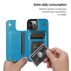 Butterflies Flowers Double Buckle PU + TPU Protective Case with Holder & Card Slots & Photo Frame, For iPhone 12 Pro Max