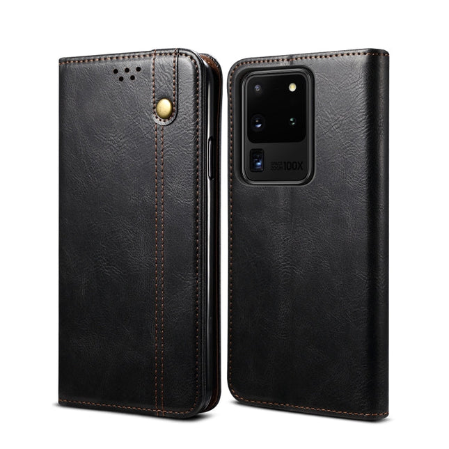 Simple Wax Crazy Horse Texture Horizontal Flip Leather Case with Card Slots & Wallet, For Samsung Galaxy S20 UItra, For Samsung Galaxy S20 FE, For Samsung Galaxy S20 Plus