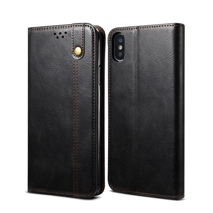 Simple Wax Crazy Horse Texture Horizontal Flip Leather Case with Card Slots & Wallet, For iPhone XR, For iPhone XS / X, For iPhone XS Max