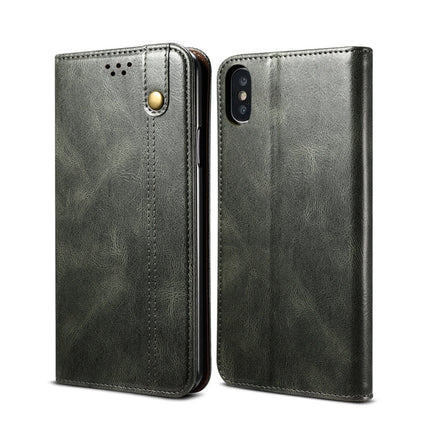 Simple Wax Crazy Horse Texture Horizontal Flip Leather Case with Card Slots & Wallet, For iPhone XR, For iPhone XS / X, For iPhone XS Max