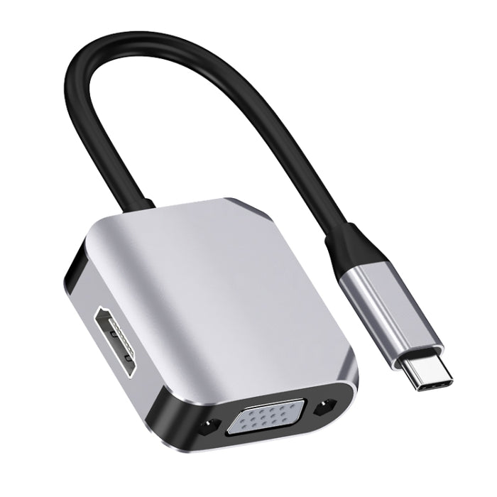 HW-6002 2 In 1 Type-C / USB-C to HDMI + VGA Adapter Converter, HW-6002
