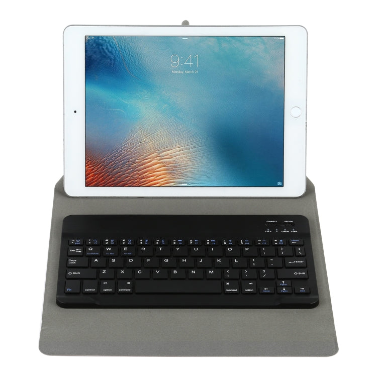 Universal Detachable Bluetooth Keyboard + Leather Case without Touchpad for iPad 9-10 inch, Black Keyboard, White Keyboard