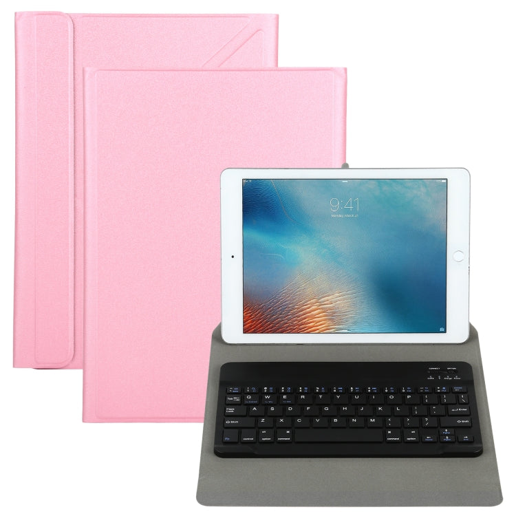 Universal Detachable Bluetooth Keyboard + Leather Case without Touchpad for iPad 9-10 inch, Black Keyboard, White Keyboard