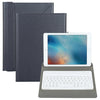 Universal Detachable Bluetooth Keyboard + Leather Case without Touchpad for iPad 9-10 inch, Black Keyboard, White Keyboard