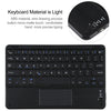 Universal Detachable Bluetooth Keyboard + Leather Case with Touchpad for iPad 9-10 inch, Black Keyboard, White Keyboard