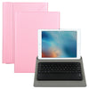 Universal Detachable Bluetooth Keyboard + Leather Case with Touchpad for iPad 9-10 inch, Black Keyboard, White Keyboard