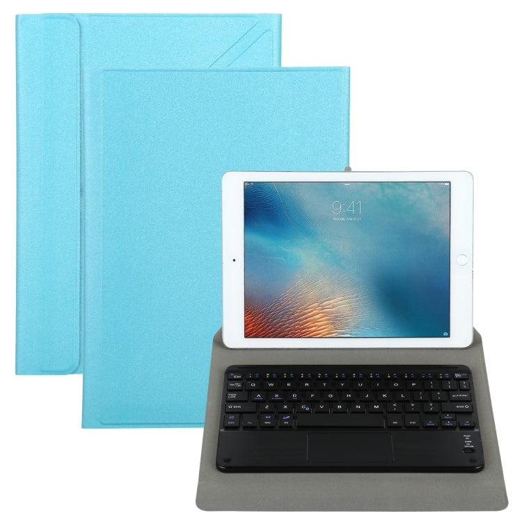 Universal Detachable Bluetooth Keyboard + Leather Case with Touchpad for iPad 9-10 inch, Black Keyboard, White Keyboard