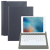 Universal Detachable Bluetooth Keyboard + Leather Case with Touchpad for iPad 9-10 inch, Black Keyboard, White Keyboard