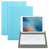 Universal Detachable Bluetooth Keyboard + Leather Case with Touchpad for iPad 9-10 inch, Black Keyboard, White Keyboard