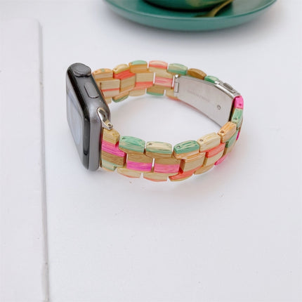 Wooden Bead Woven Watchband For Apple Watch Series 6 & SE & 5 & 4 40mm / 3 & 2 & 1 38mm, For Apple Watch Series 7 41mm / 6 & SE & 5 & 4 40mm / 3 & 2 & 1 38mm, For Apple Watch Series 8&7 41mm / SE 2&6&SE&5&4 40mm / 3&2&1 38mm