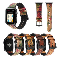 Retro Head-layer Cowhide Genuine Leather Watchband For Apple Watch Series 6 & SE & 5 & 4 40mm / 3 & 2 & 1 38mm, For Apple Watch Series 8&7 41mm / SE 2&6&SE&5&4 40mm / 3&2&1 38mm, For Apple Watch Series 7 41mm / 6 & SE & 5 & 4 40mm / 3 & 2 & 1 38mm