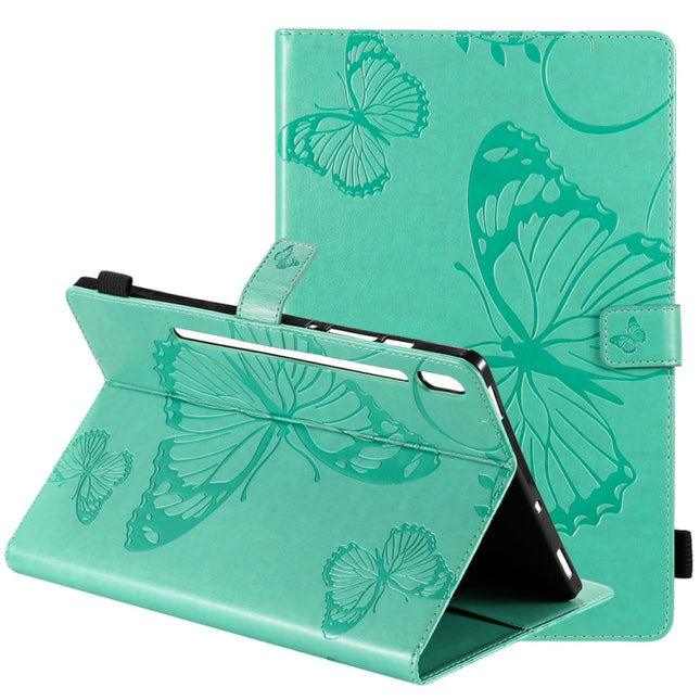 Pressed Printing Butterfly Pattern Horizontal Flip Leather Case with Holder & Card Slots & Wallet & Sleep / Wake-up Function, For Samsung Galaxy Tab S6 T860