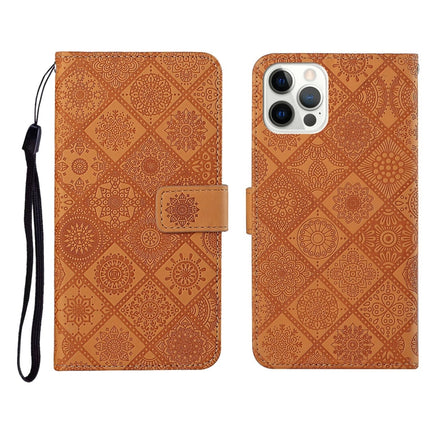 Ethnic Style Embossed Pattern Horizontal Flip Leather Case with Holder & Card Slots & Wallet & Lanyard, For iPhone 12, For iPhone 12 Mini, For iPhone 12 Pro Max