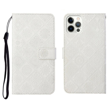 Ethnic Style Embossed Pattern Horizontal Flip Leather Case with Holder & Card Slots & Wallet & Lanyard, For iPhone 12, For iPhone 12 Mini, For iPhone 12 Pro Max