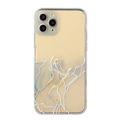 Hollow Marble Pattern TPU Straight Edge Fine Hole Protective Case, For iPhone 11, For iPhone 11 Pro, For iPhone 11 Pro Max, For iPhone 12 mini