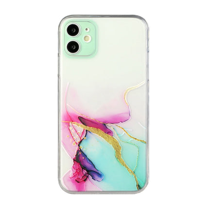 Hollow Marble Pattern TPU Straight Edge Fine Hole Protective Case, For iPhone 12, For iPhone 12 Pro, For iPhone 12 Pro Max, For iPhone XS / X