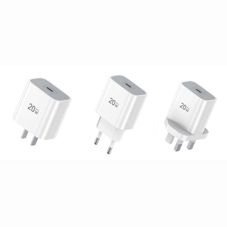 TOTUDESIGN Glory Series 20W Type-C / USB-C Fast Charging Travel Charger Power Adapter,, EU Plug, CN Plug, UK Plug