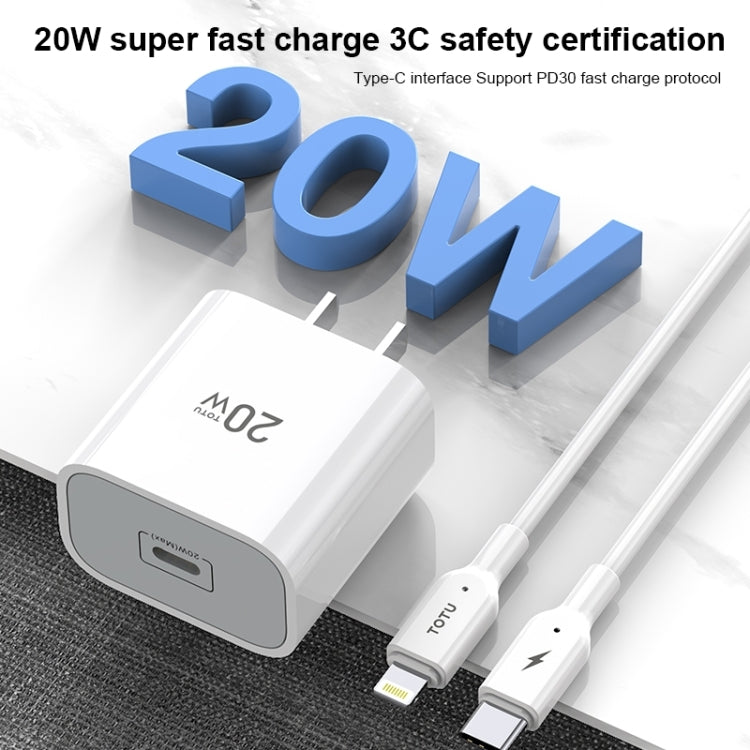 TOTUDESIGN Glory Series 20W Type-C / USB-C Fast Charging Travel Charger Power Adapter,, EU Plug, CN Plug, UK Plug