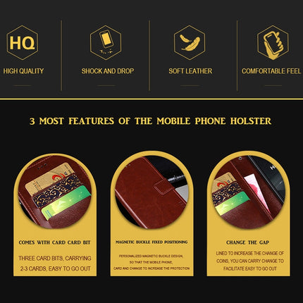 idewei Crazy Horse Texture Horizontal Flip Leather Case with Holder & Card Slots & Wallet, For Cubot C30, For Fujitsu Arrows RX, For OPPO Reno5 5G