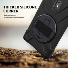 Shockproof Colorful Silicone + PC Protective Case with Holder & Shoulder Strap & Hand Strap