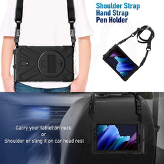Shockproof Colorful Silicone + PC Protective Case with Holder & Shoulder Strap & Hand Strap