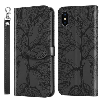 Life of Tree Embossing Pattern Horizontal Flip Leather Case with Holder & Card Slot & Wallet & Photo Frame & Lanyard, For iPhone 12 / 12 Pro, For iPhone 12 Pro Max, For iPhone X / XS, For iPhone XR