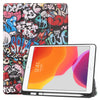 For iPad 10.2 Colored Drawing Horizontal Flip Leather Case with Three-folding Holder & Sleep / Wake-up Function, For iPad 10.2 TPU