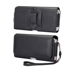 Litchi Texture Vertical Flip Thwartwise PU Leather Case / Waist Bag with Back Splint & Card Slots & 15cm Lanyard for 6.7 inch Phone Universal, for 6.7 inch Phone Universal