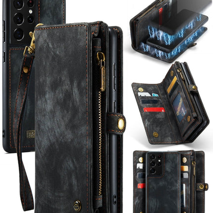CaseMe Detachable Multifunctional Horizontal Flip Leather Case, with Card Slot & Holder & Zipper Wallet & Photo Frame, For Samsung Galaxy S21+ 5G, For Samsung Galaxy S21 5G, For Samsung Galaxy S21 Ultra 5G