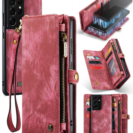 CaseMe Detachable Multifunctional Horizontal Flip Leather Case, with Card Slot & Holder & Zipper Wallet & Photo Frame, For Samsung Galaxy S21+ 5G, For Samsung Galaxy S21 5G, For Samsung Galaxy S21 Ultra 5G
