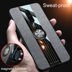 XINLI Stitching Cloth Textue Shockproof TPU Protective Case with Ring Holder, For OnePlus 6, For OnePlus 6T, For OnePlus 7 Pro, For Meizu Note 8, For Meizu Note 9
