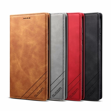 GUSSIM GS-001 Business Style Horizontal Flip Skin Feel PU Leather Case with Holder & Card Slots & Wallet & Photo Frame, For Samsung Galaxy A21