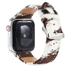 Horsehair Fluffy Leopard Print Leather Watch Strap, For Apple Watch Ultra 49mm / Series 8&7 45mm / SE 2&6&SE&5&4 44mm / 3&2&1 42mm, For Apple Watch Series 8&7 41mm / SE 2&6&SE&5&4 40mm / 3&2&1 38mm