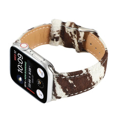 Horsehair Fluffy Leopard Print Leather Watch Strap, For Apple Watch Ultra 49mm / Series 8&7 45mm / SE 2&6&SE&5&4 44mm / 3&2&1 42mm, For Apple Watch Series 8&7 41mm / SE 2&6&SE&5&4 40mm / 3&2&1 38mm