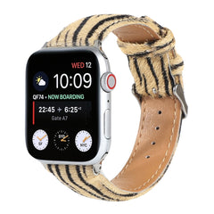 Horsehair Fluffy Leopard Print Leather Watch Strap, For Apple Watch Ultra 49mm / Series 8&7 45mm / SE 2&6&SE&5&4 44mm / 3&2&1 42mm, For Apple Watch Series 8&7 41mm / SE 2&6&SE&5&4 40mm / 3&2&1 38mm