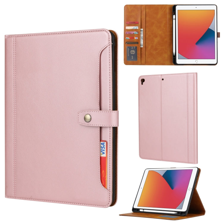 Calf Texture Double Fold Clasp Horizontal Flip Leather Case with Photo Frame & Holder & Card Slots & Wallet, For iPad 10.2, For iPad Pro 10.5, For iPad 9.7 (2018/2017) / Air 2, For iPad mini 5 / mini 4 / mini 3, For iPad Pro 11 inch (2020)