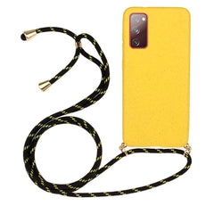 Wheat Straw Material + TPU Protective Case with Lanyard, For Samsung Galaxy S20 FE, For Samsung Galaxy A21s