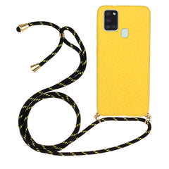 Wheat Straw Material + TPU Protective Case with Lanyard, For Samsung Galaxy S20 FE, For Samsung Galaxy A21s