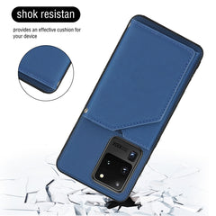 Skin Feel PU + TPU + PC Back Cover Shockproof Case with Card Slots & Holder & Photo Frame, For Samsung Galaxy S20 Ultra